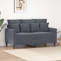 vidaXL 2-sitssoffa mörkgrå 120 cm sammet