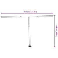 vidaXL Markisstolpar set antracit 450x245 cm järn
