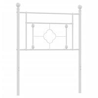 vidaXL Huvudgavel metall vit 80 cm