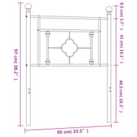 vidaXL Huvudgavel metall vit 80 cm