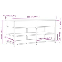 vidaXL Skobänk brun ek 100x42,5x50 cm konstruerat trä
