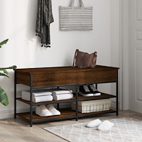 vidaXL Skobänk brun ek 100x42,5x50 cm konstruerat trä