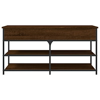 vidaXL Skobänk brun ek 100x42,5x50 cm konstruerat trä