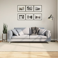 vidaXL Matta ISTAN långluggad glansig gräddvit 160x230 cm