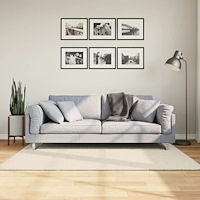 vidaXL Matta ISTAN långluggad glansig gräddvit 120x170 cm