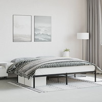 vidaXL Sängram metall svart 200x200 cm