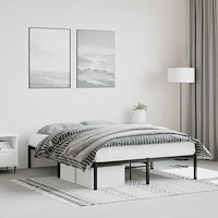 vidaXL Sängram metall svart 140x190 cm