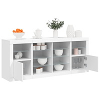 vidaXL Skänk med LED-belysning vit 163x37x67 cm