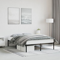 vidaXL Sängram metall svart 135x190 cm