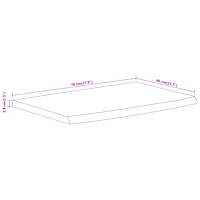 vidaXL Vägghylla 70x40x3,8 cm rektangulär massiv akacia ojämn kant