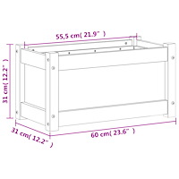 vidaXL Odlingslåda vaxbrun 60x31x31 cm massiv furu