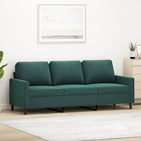 vidaXL 3-sitssoffa mörkgrön 180 cm sammet