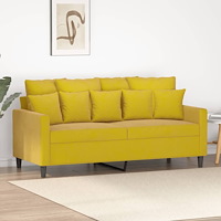 vidaXL 2-sitssoffa gul 140 cm sammet