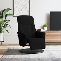 vidaXL Reclinerfåtölj med fotstöd svart sammet