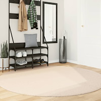 vidaXL Mjuk matta HUARTE med kort lugg tvättbar beige Ø 200 cm