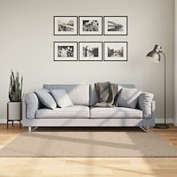 vidaXL Mjuk matta HUARTE med kort lugg tvättbar sandbeige 160x160 cm