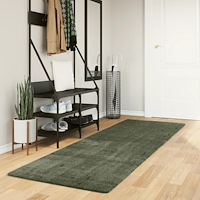 vidaXL Mjuk matta HUARTE med kort lugg tvättbar skogsgrön 80x250 cm