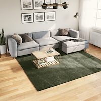 vidaXL Mjuk matta HUARTE med kort lugg tvättbar skogsgrön 240x240 cm