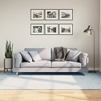 vidaXL Mjuk matta HUARTE med kort lugg tvättbar blå 160x230 cm