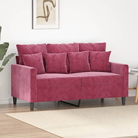 vidaXL 2-sitssoffa vinröd 120 cm sammet