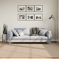 vidaXL Mjuk matta HUARTE med kort lugg tvättbar sandbeige 200x200 cm