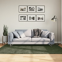 vidaXL Mjuk matta HUARTE med kort lugg tvättbar skogsgrön 140x200 cm