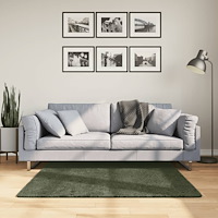 vidaXL Mjuk matta HUARTE med kort lugg tvättbar skogsgrön 120x120 cm