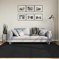 vidaXL Mjuk matta HUARTE med kort lugg tvättbar svart 200x200 cm