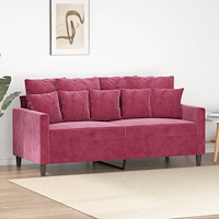 vidaXL 2-sitssoffa vinröd 140 cm sammet