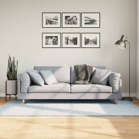 vidaXL Mjuk matta HUARTE med kort lugg tvättbar blå 100x200 cm