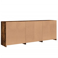 vidaXL Skänk med LED-belysning rökfärgad ek 181,5x37x67 cm