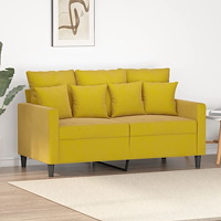 vidaXL 2-sitssoffa gul 120 cm sammet