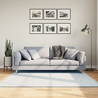 vidaXL Mjuk matta HUARTE med kort lugg tvättbar blå 160x160 cm