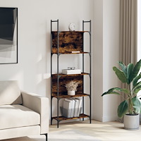 vidaXL Bokhylla 5 hyllplan rökfärgad ek 60,5x24x166,5 cm
