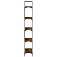 vidaXL Bokhylla 5 hyllplan rökfärgad ek 60,5x24x166,5 cm