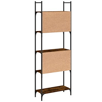 vidaXL Bokhylla 5 hyllplan rökfärgad ek 60,5x24x166,5 cm