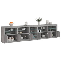 vidaXL Skänk med LED-belysning grå sonoma 283x37x67 cm