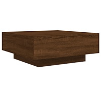 vidaXL Soffbord med LED brun ek 80x80x31 cm