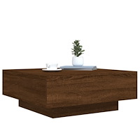 vidaXL Soffbord med LED brun ek 80x80x31 cm