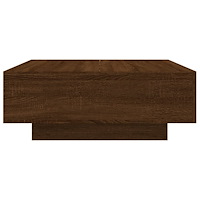 vidaXL Soffbord med LED brun ek 80x80x31 cm