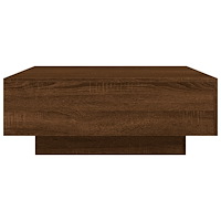 vidaXL Soffbord med LED brun ek 80x80x31 cm
