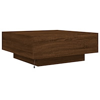 vidaXL Soffbord med LED brun ek 80x80x31 cm