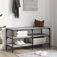vidaXL Skobänk grå sonoma 100x38,5x49 cm konstruerat trä
