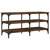 vidaXL Skobänk rökfärgad ek 100x38,5x49 cm konstruerat trä