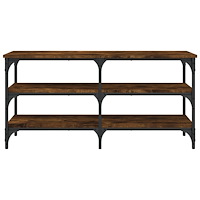 vidaXL Skobänk rökfärgad ek 100x38,5x49 cm konstruerat trä