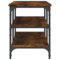vidaXL Skobänk rökfärgad ek 100x38,5x49 cm konstruerat trä