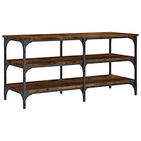 vidaXL Skobänk rökfärgad ek 100x38,5x49 cm konstruerat trä
