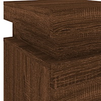 vidaXL Sängbord med LED-lampor brun ek 35x39x55 cm