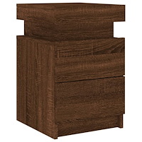 vidaXL Sängbord med LED-lampor brun ek 35x39x55 cm