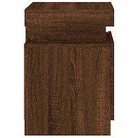 vidaXL Sängbord med LED-lampor brun ek 35x39x55 cm